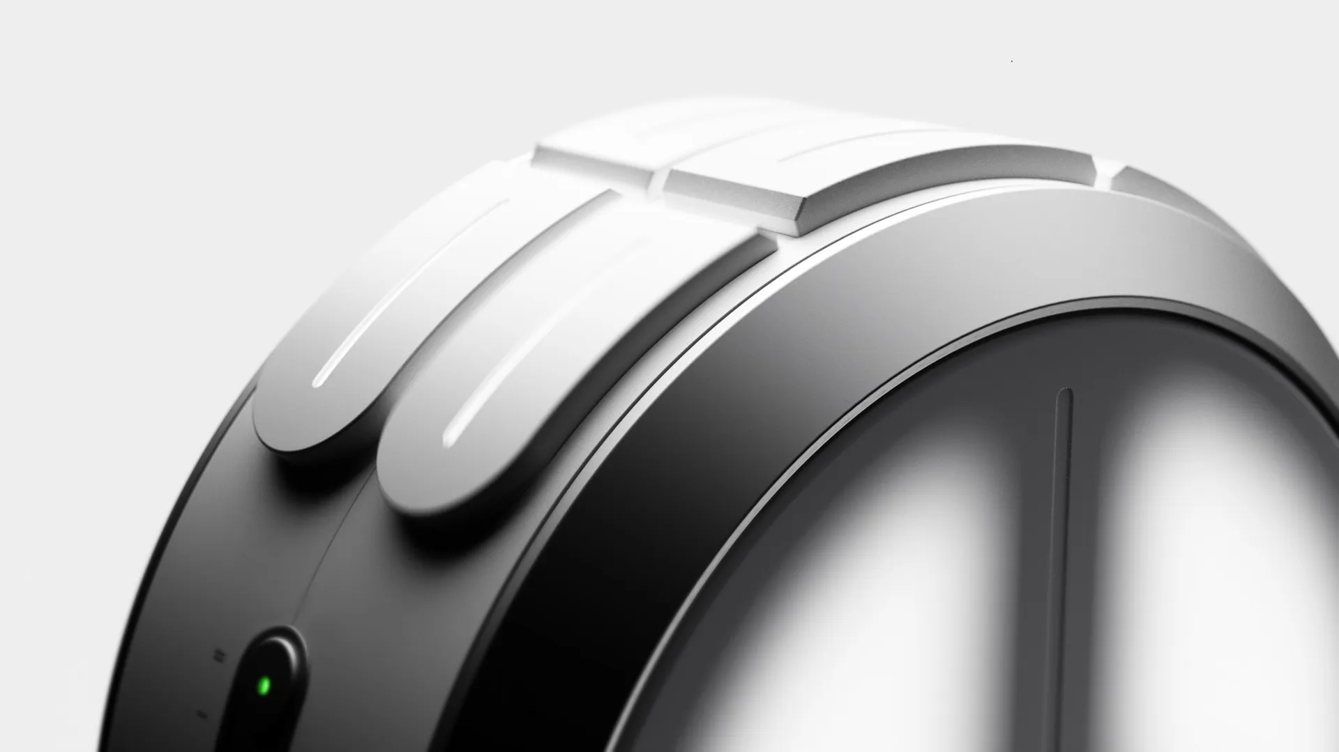 Render of Senzu: playing keys set into the rim of the round housing